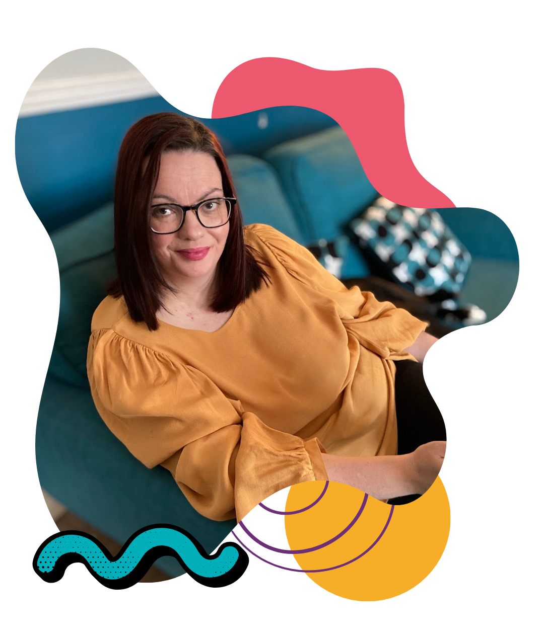 Common SEO Mistakes. Marion sits at her desk behind her laptop, hand on chin holding a mug
